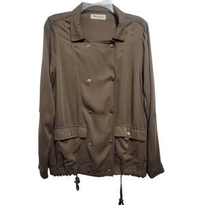 Impressions Womens Green Lightweight Utility Jacket Medium